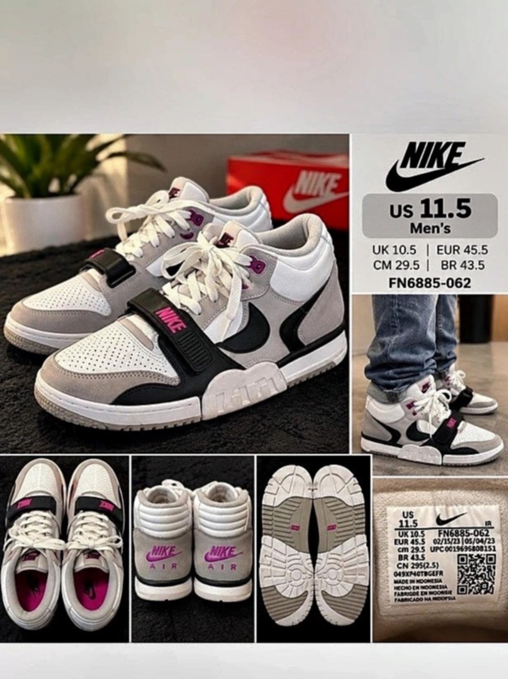 Nike Air Force 1 High Sneakers White Black Pink Men’s Size 11.5